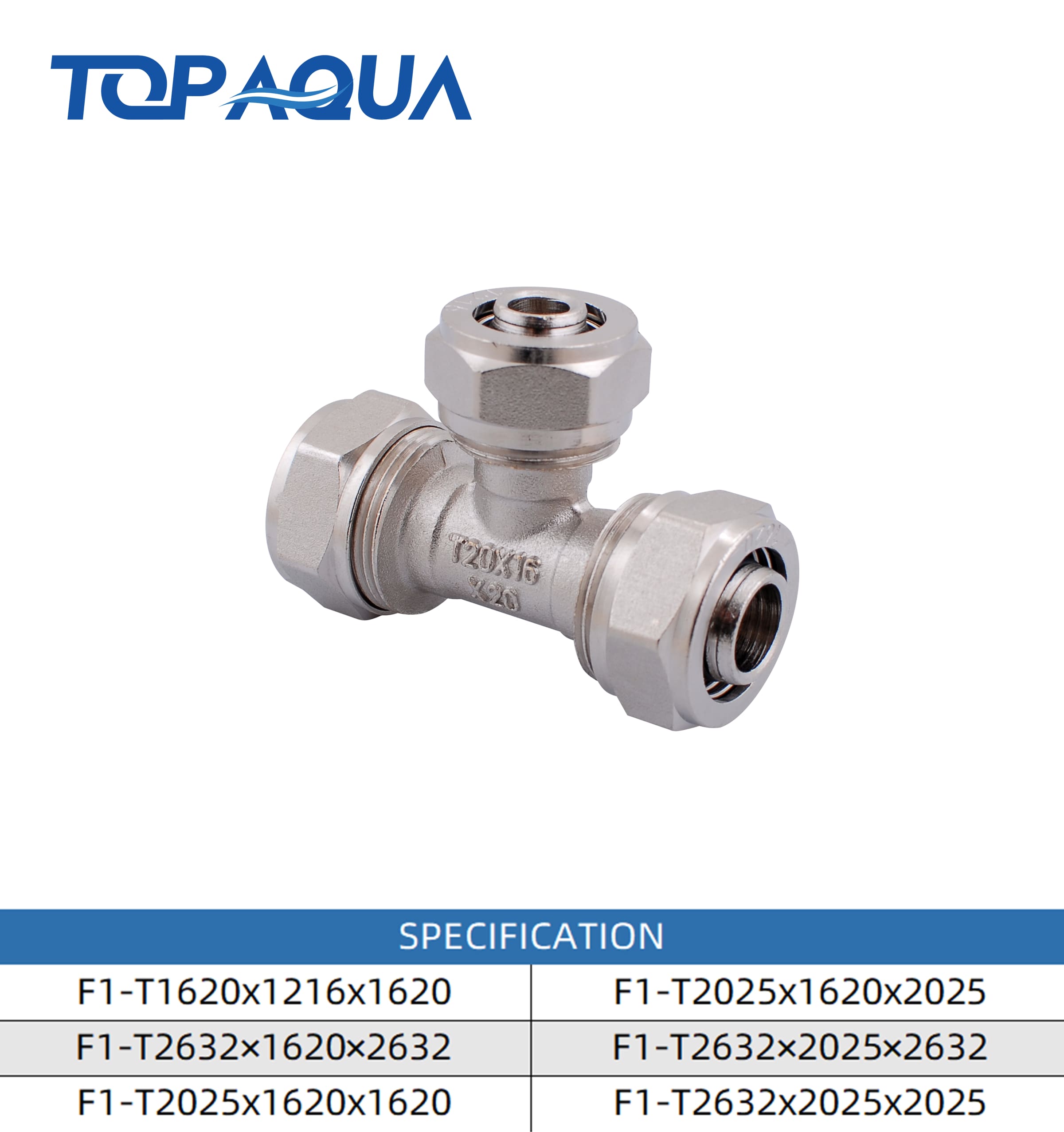 Compression fittings unequal tee