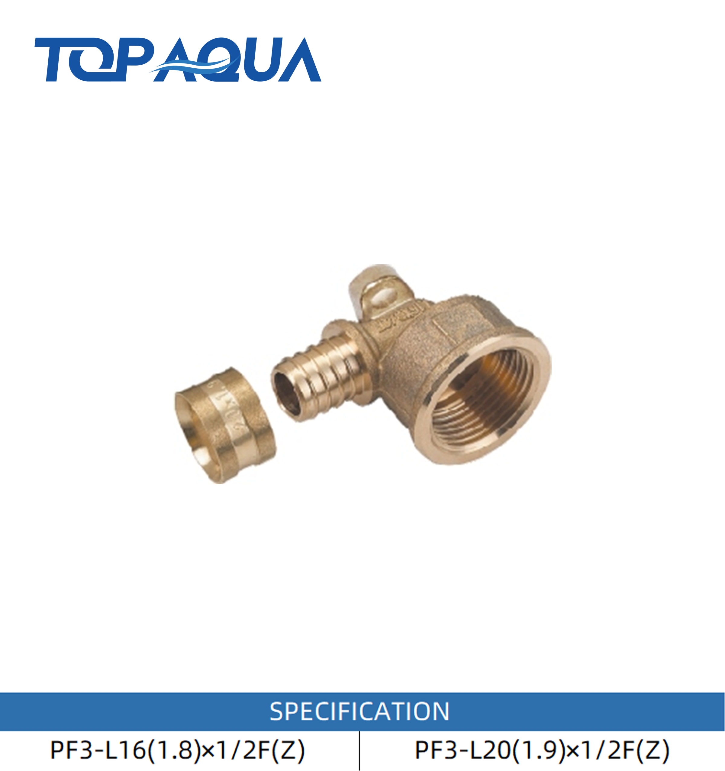 PF3 pull-on fittings wall-plated female elbow