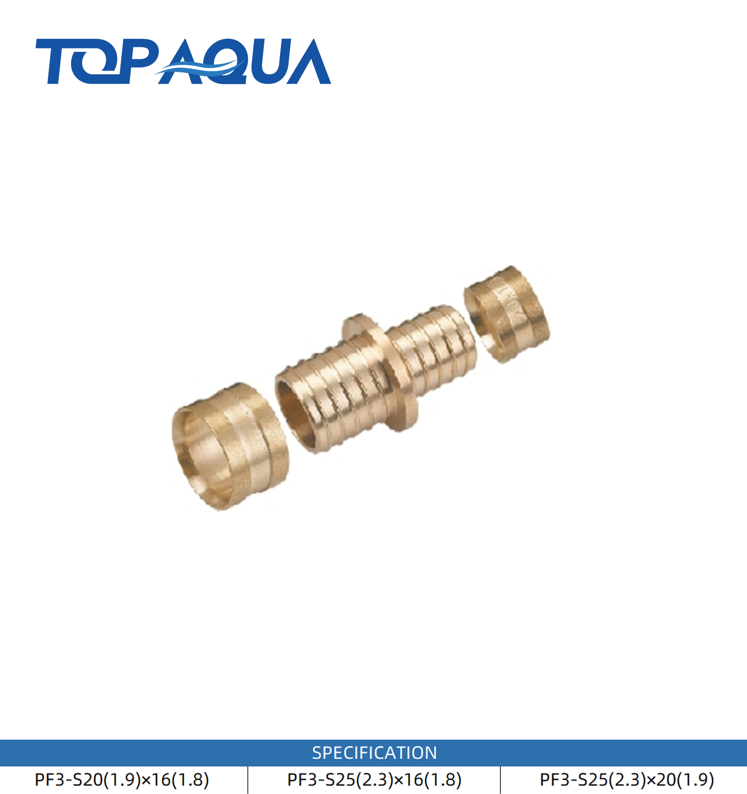 PF3 pull-on fittings unequal straight union