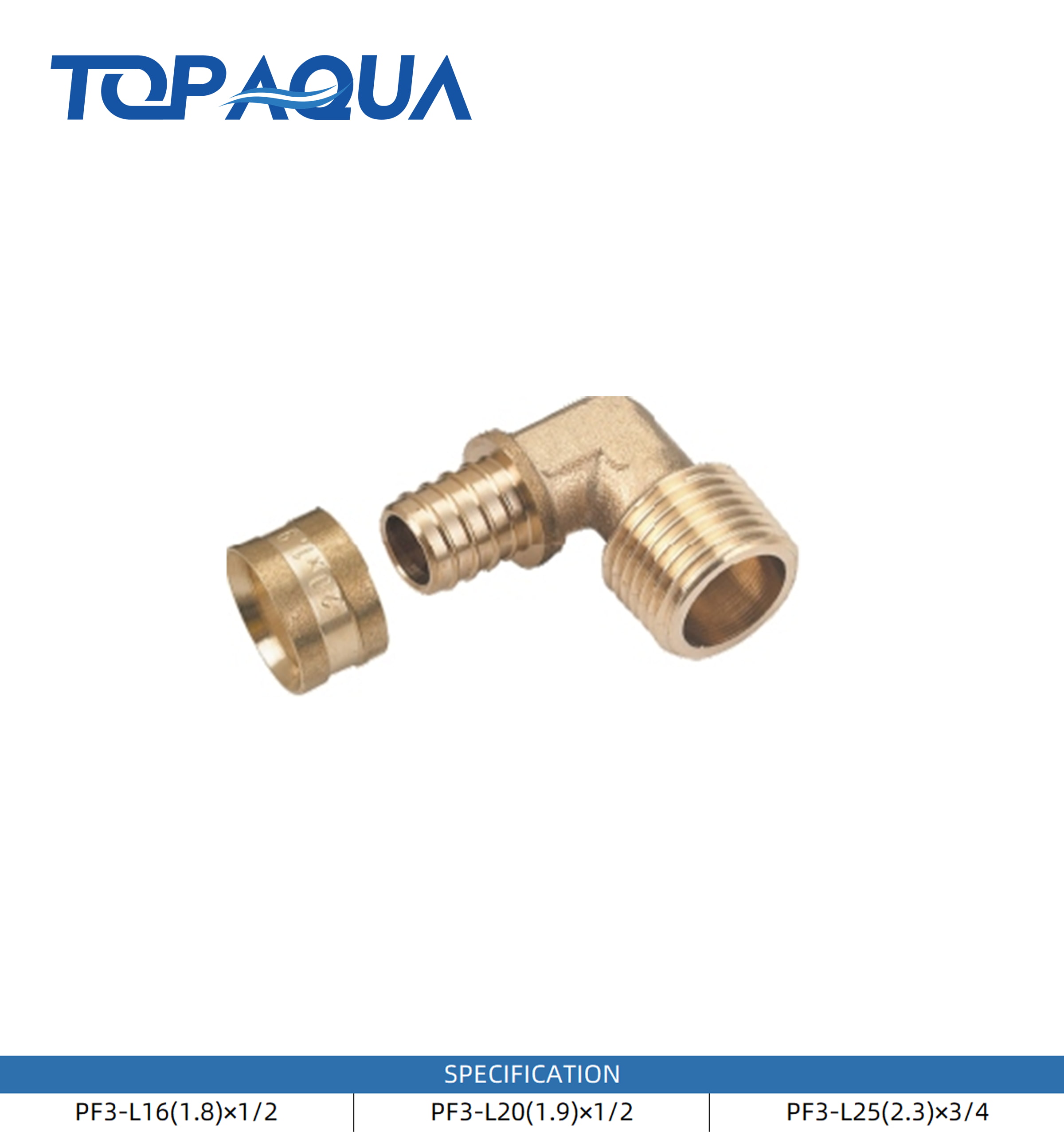 PF3 pull-on fittings male elbow