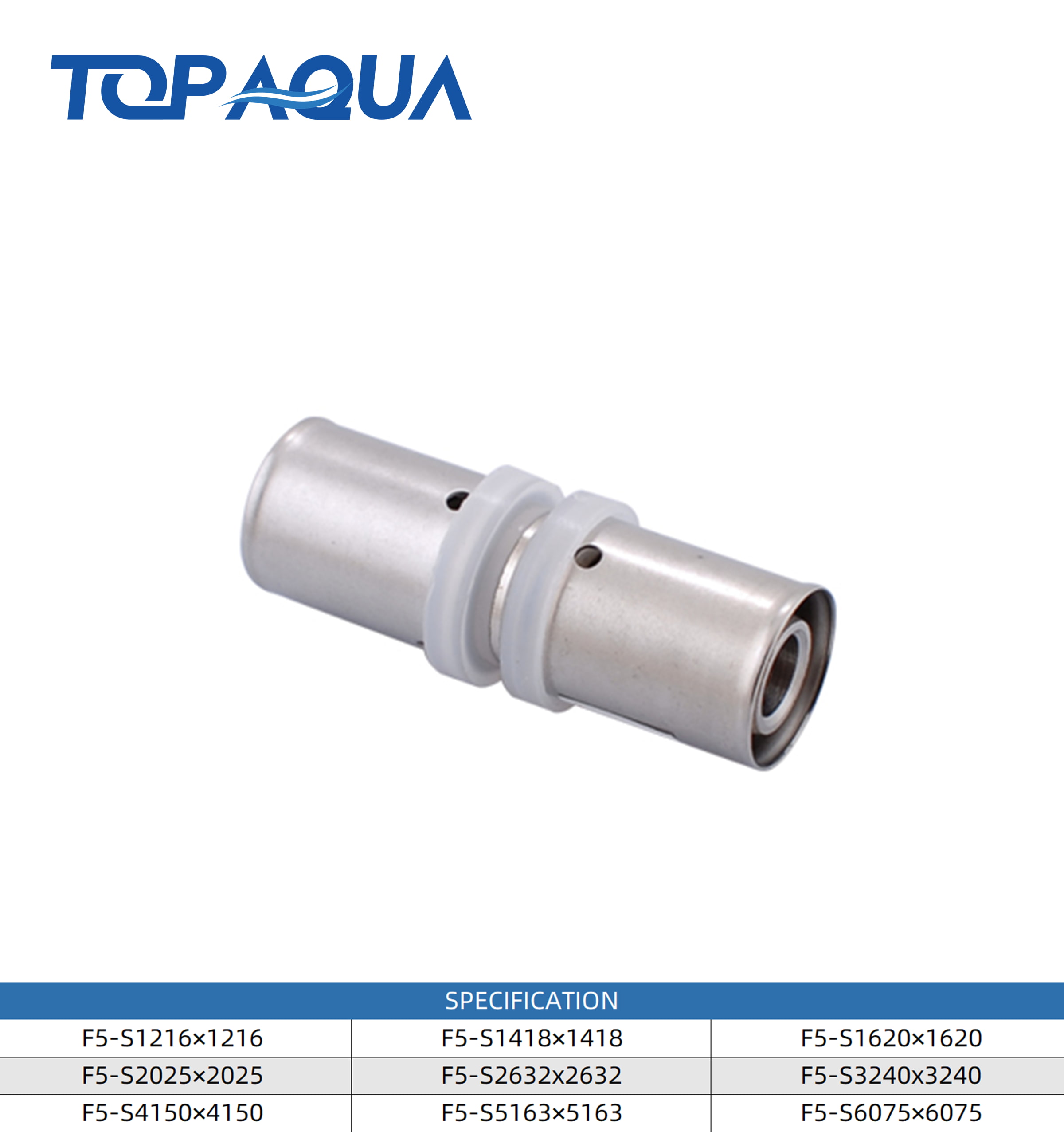 Press fittings U profile equal straight union
