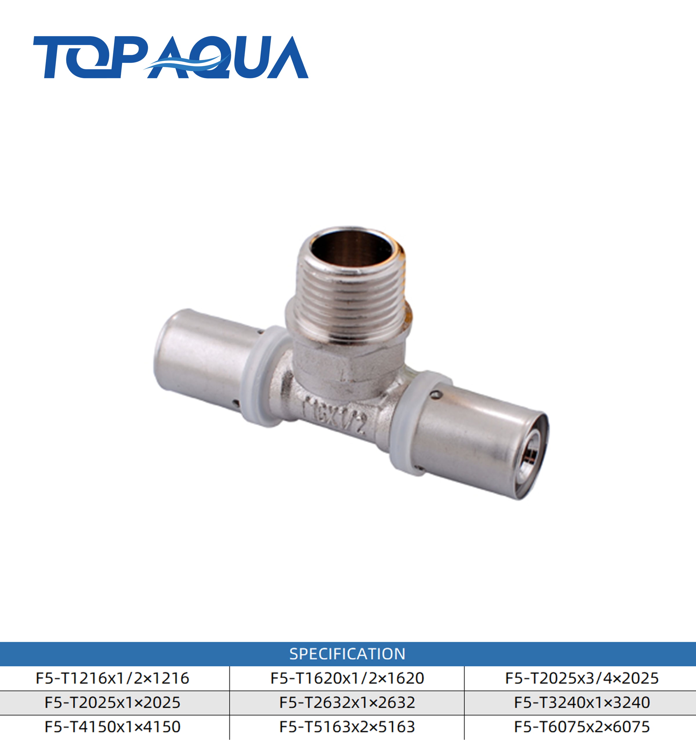 Press fittings U profile male tee