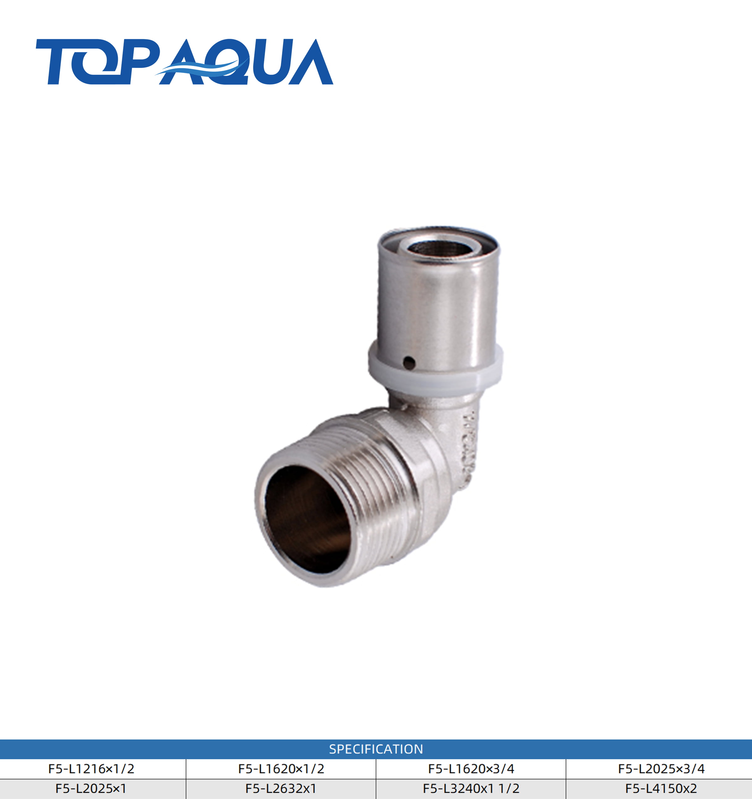 Press fittings U profile male elbow