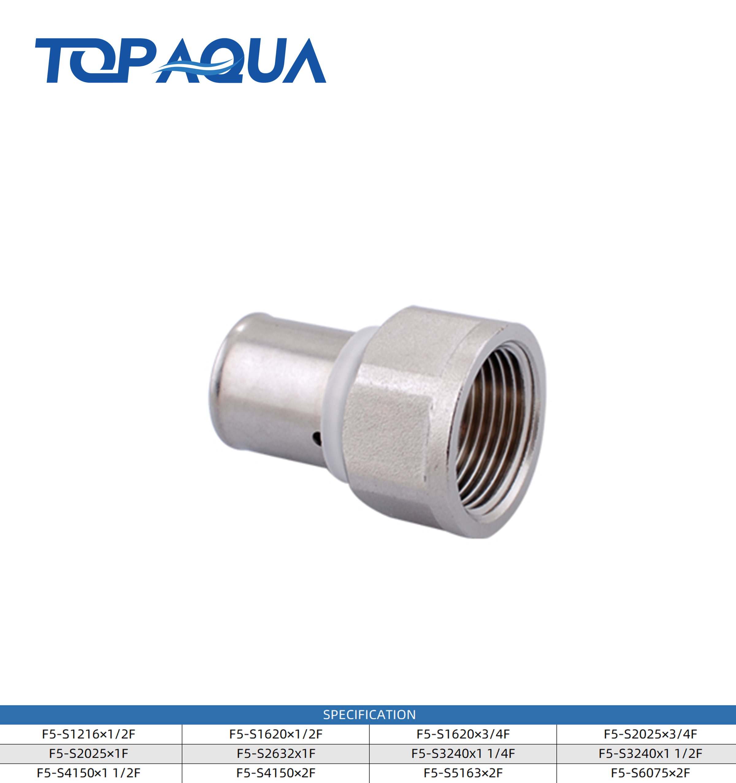 Press fittings U profile female straight union