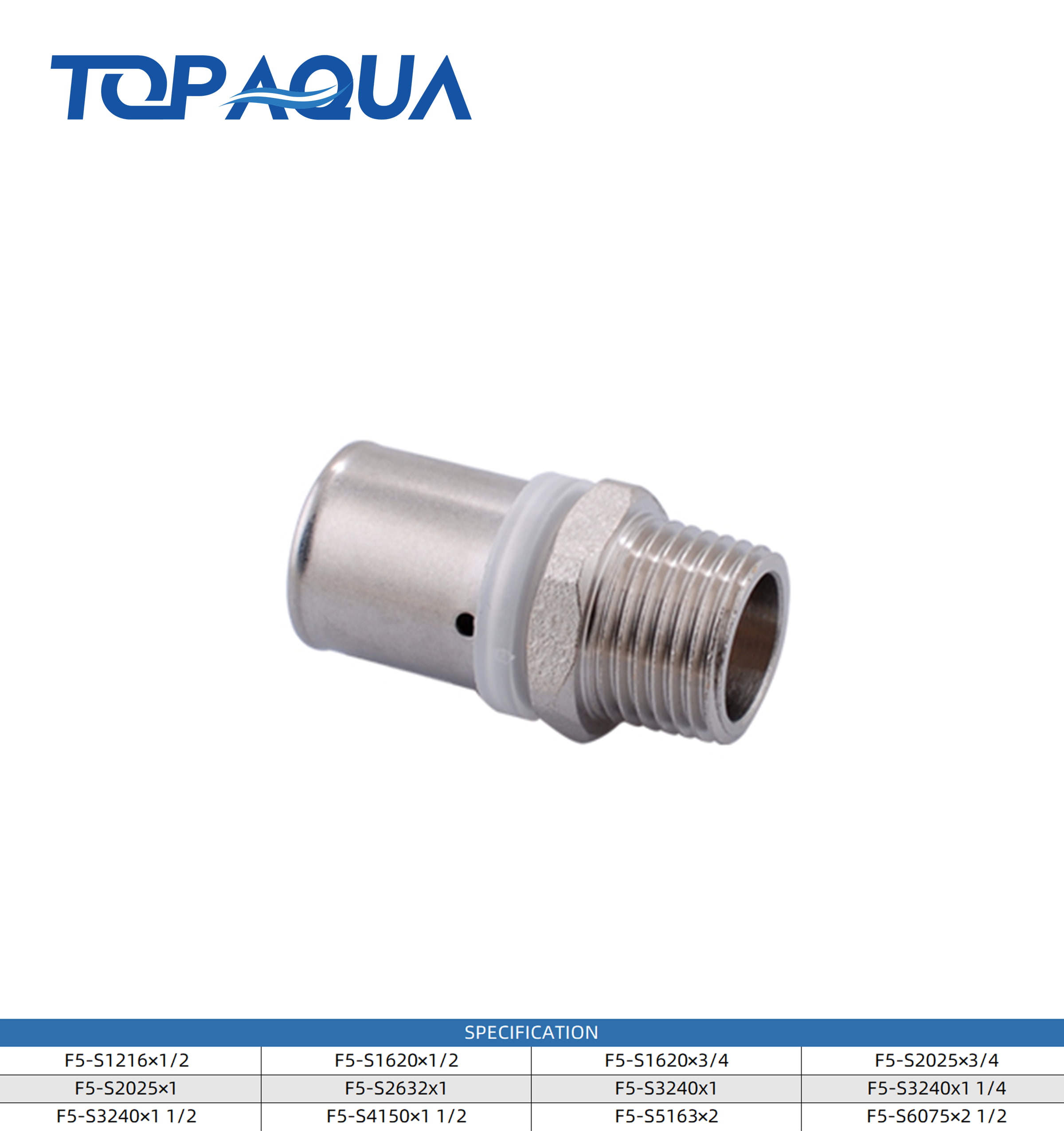 Press fittings U profile male straight union