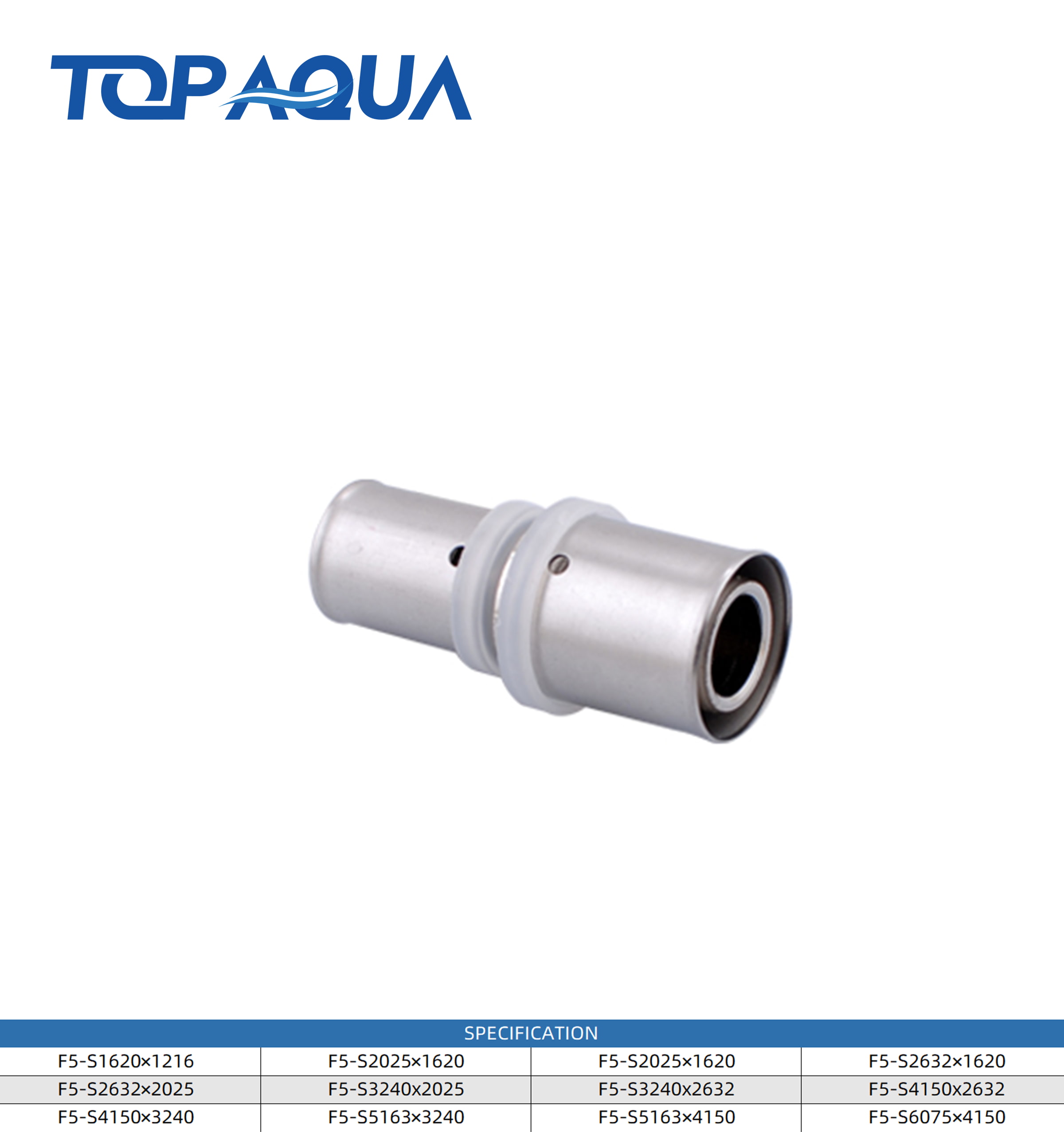 Press fittings U profile unequal straight union